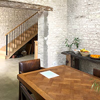 Salon dining area and stairs